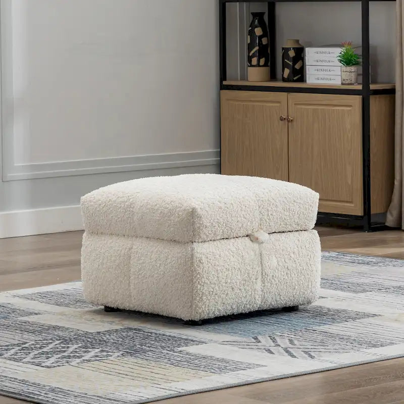 87.7 Fabric 4 Seater Sectional Sofa with Movable Ottoman, 2 USB Ports, and 2 Lumbar Pillows, Ideal for Living Room