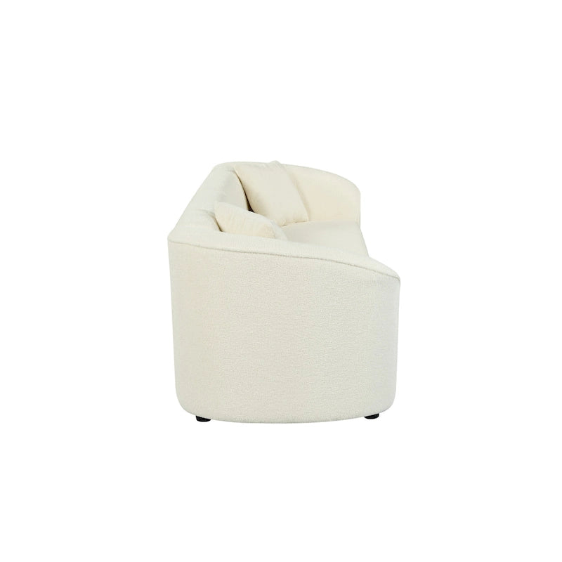 87.5 Boucle Curved 3-Seater Sofa with Sculptural & Ergonomic Design