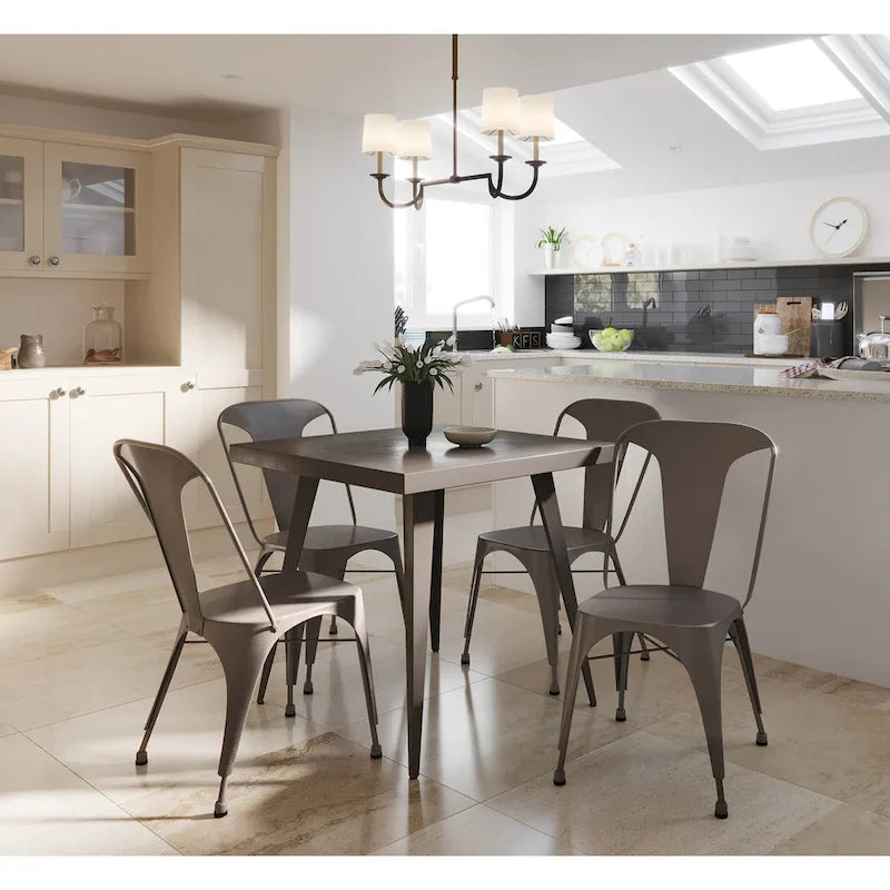 Carbon Loft Swan Industrial Square Metal Dining Table - N/A