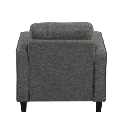 Wystan Contemporary Track Arms Chair with Solid Wood Tapered Legs, Upholstered Fabric Single Sofa Chair by Furniture of America