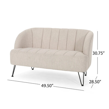 Lupine Modern Fabric Loveseat with Hairpin Legs by Christopher Knight Home
