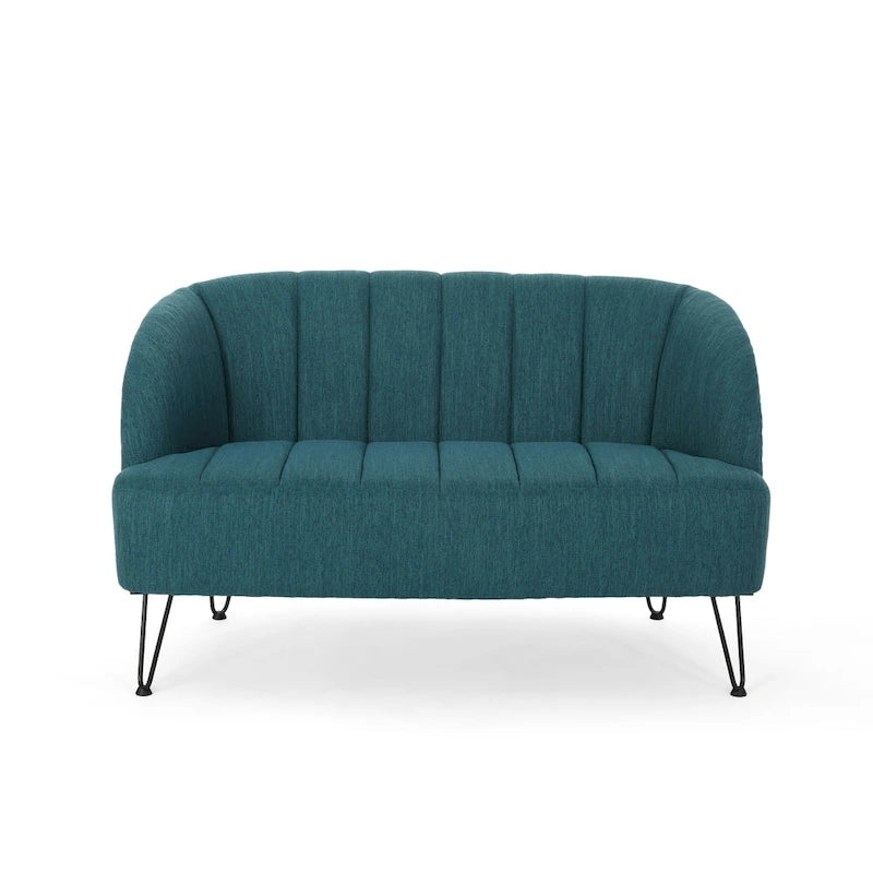 Lupine Modern Fabric Loveseat with Hairpin Legs by Christopher Knight Home