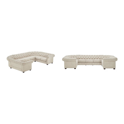 Gdansk 9-Seat U-Shaped Chesterfield Sectional Sofa