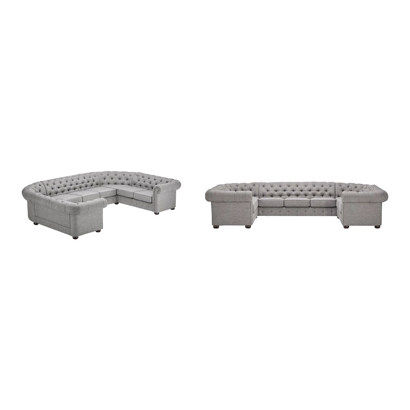 Gdansk 9-Seat U-Shaped Chesterfield Sectional Sofa