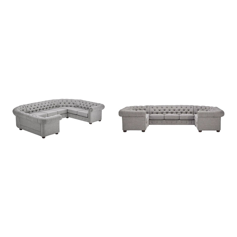 Gdansk 9-Seat U-Shaped Chesterfield Sectional Sofa