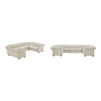 Gdansk 9-Seat U-Shaped Chesterfield Sectional Sofa