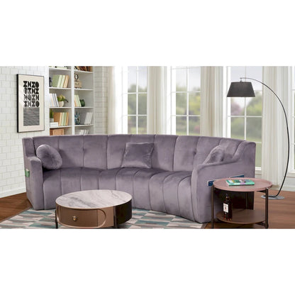 Velvet Curved sofa 3 Seats Symmetrical Modular legless sofa Corner Sectional Round couches - 127