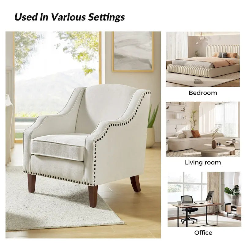 Lucretius Armchair with Nailhead Trim Set of 2 by HULALA HOME
