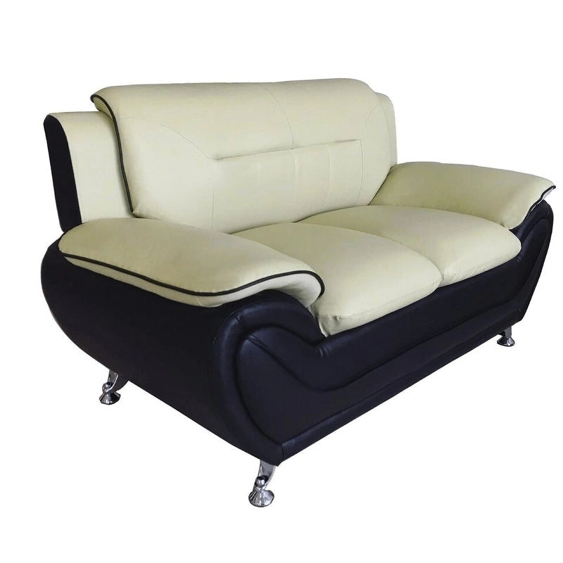 Michael Segura Bonded Leather Upholstered Loveseat