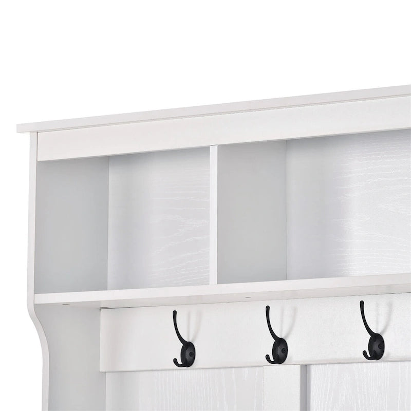 Merax Multiple Functions Hall Tree with Hooks, Shelves & 24 Shoe Cubbies