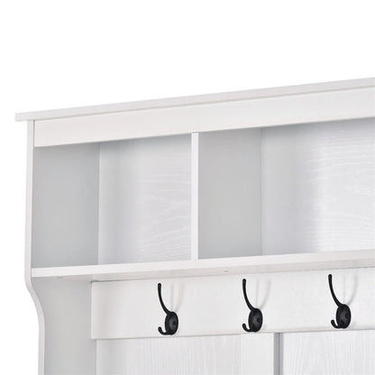 Merax Multiple Functions Hall Tree with Hooks, Shelves & 24 Shoe Cubbies