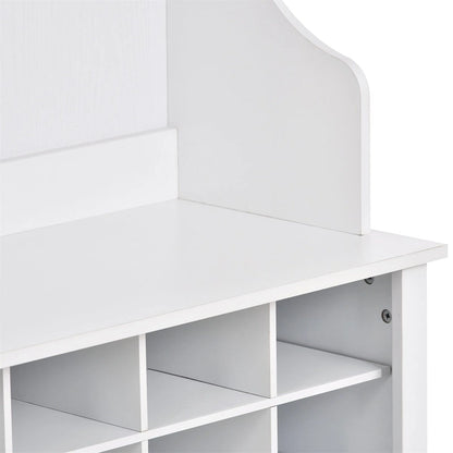 Merax Multiple Functions Hall Tree with Hooks, Shelves & 24 Shoe Cubbies