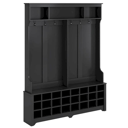 Merax Multiple Functions Hall Tree with Hooks, Shelves & 24 Shoe Cubbies