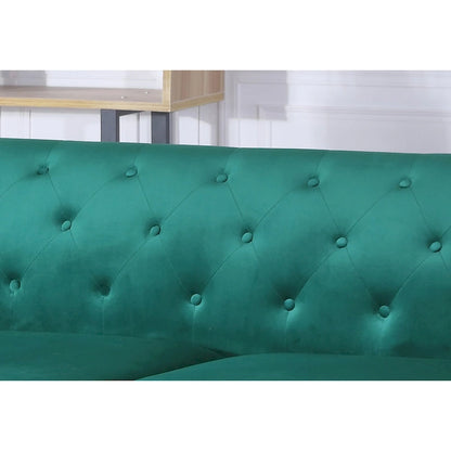 Pompano Velvet Button Tufted Loveseat