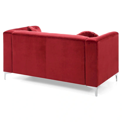 Pompano Velvet Button Tufted Loveseat