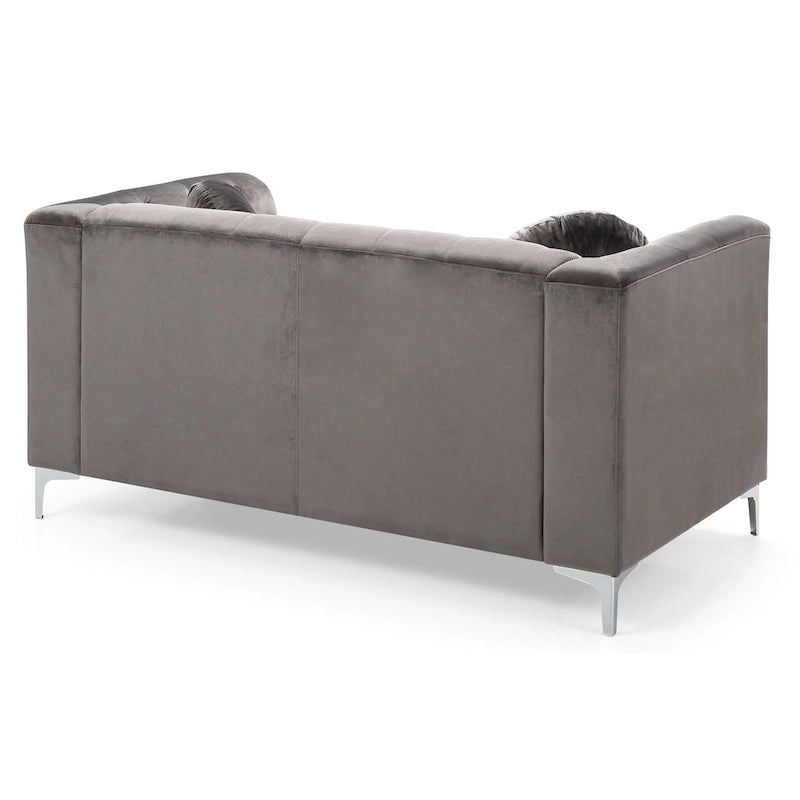 Pompano Velvet Button Tufted Loveseat
