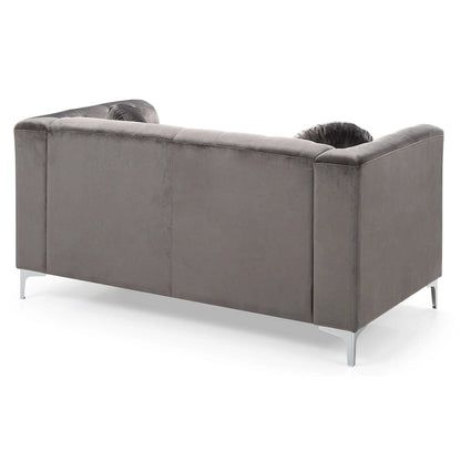 Pompano Velvet Button Tufted Loveseat