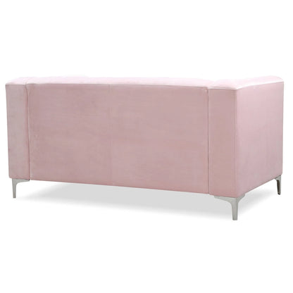 Pompano Velvet Button Tufted Loveseat
