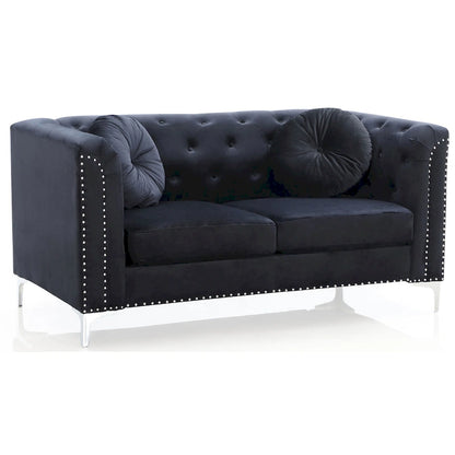Pompano Velvet Button Tufted Loveseat