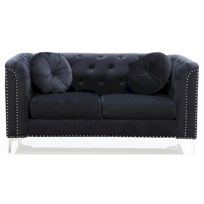 Pompano Velvet Button Tufted Loveseat