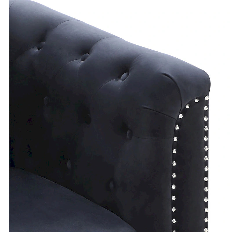 Pompano Velvet Button Tufted Loveseat