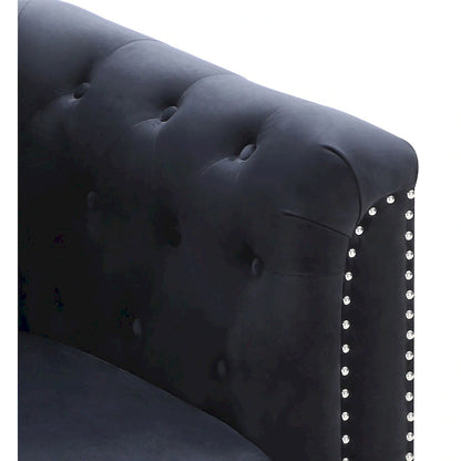 Pompano Velvet Button Tufted Loveseat