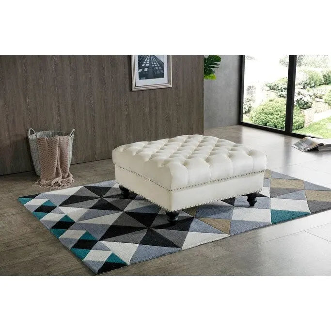 Nola Velvet Tufted Oversized Ottoman