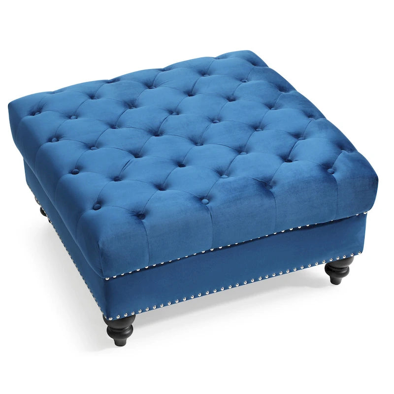 Nola Velvet Tufted Oversized Ottoman