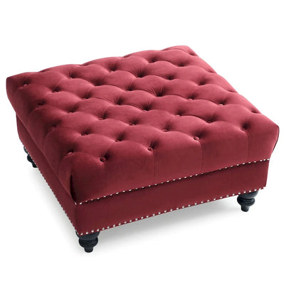 Nola Velvet Tufted Oversized Ottoman