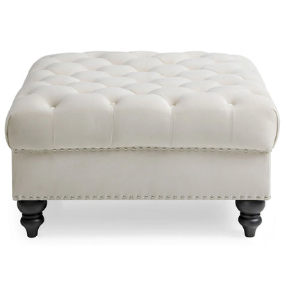 Nola Velvet Tufted Oversized Ottoman