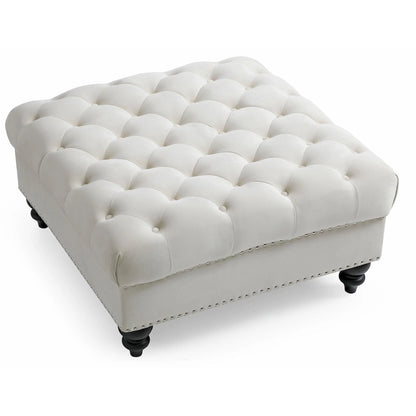 Nola Velvet Tufted Oversized Ottoman