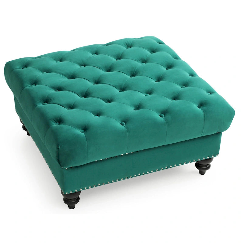 Nola Velvet Tufted Oversized Ottoman
