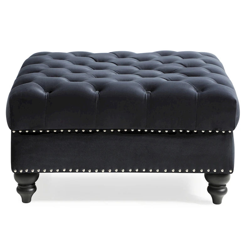 Nola Velvet Tufted Oversized Ottoman