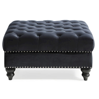Nola Velvet Tufted Oversized Ottoman