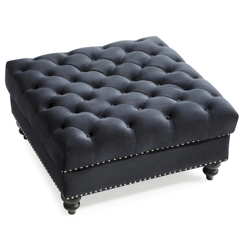 Nola Velvet Tufted Oversized Ottoman