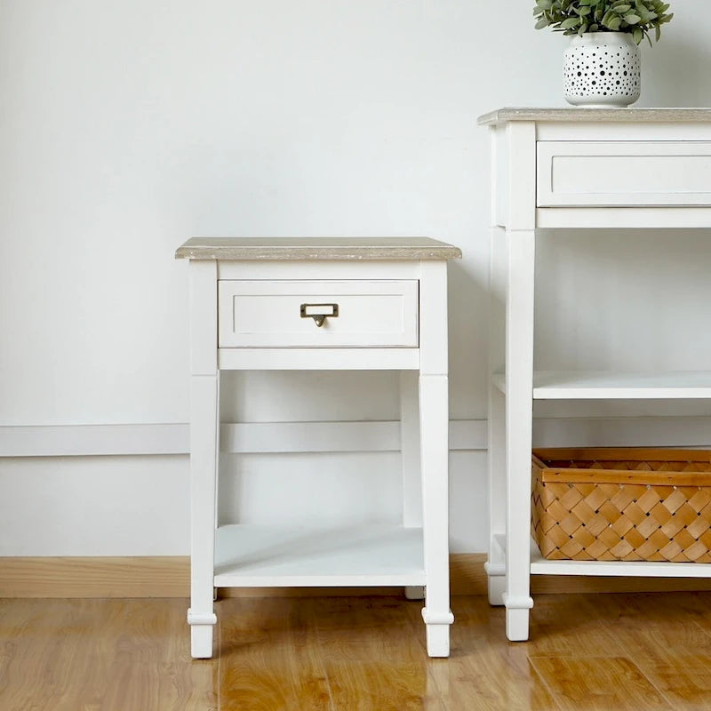 Porch & Den Gatto Accent Side End Table w/ drawers