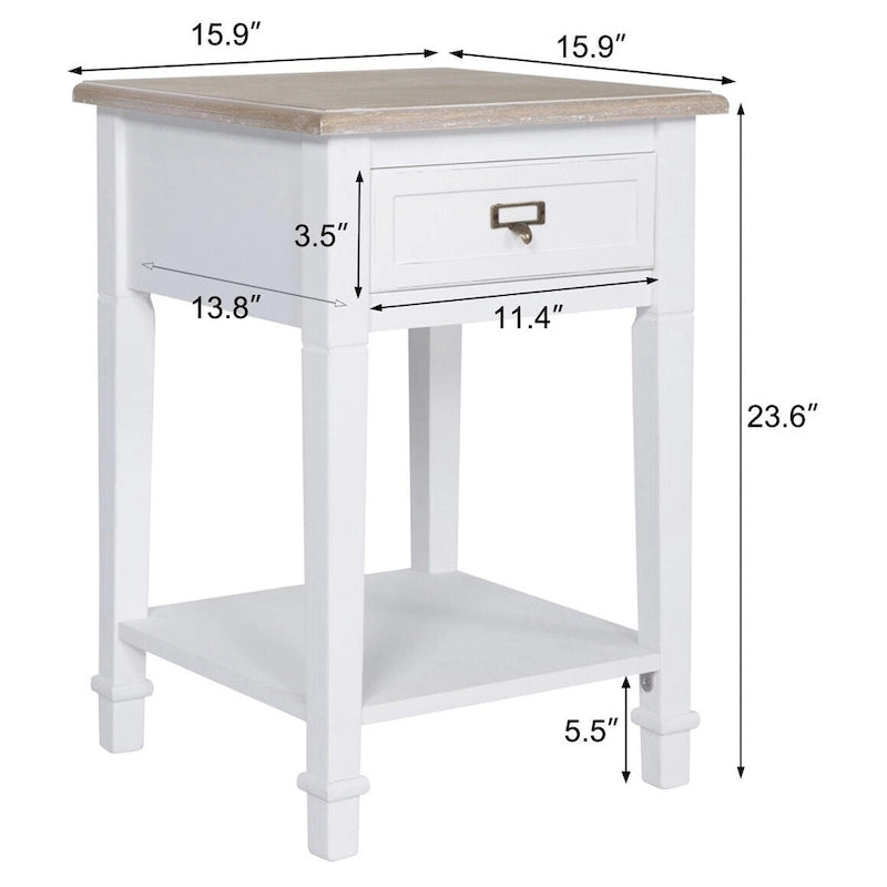 Porch & Den Gatto Accent Side End Table w/ drawers