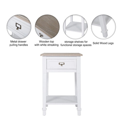 Porch & Den Gatto Accent Side End Table w/ drawers