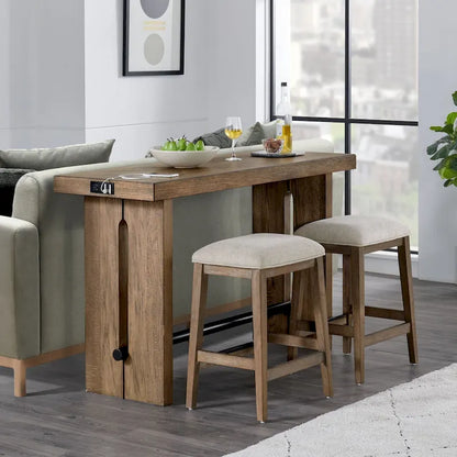 Landmark 60 Wide Sofa Table with 2 Legs, Weathered Oak