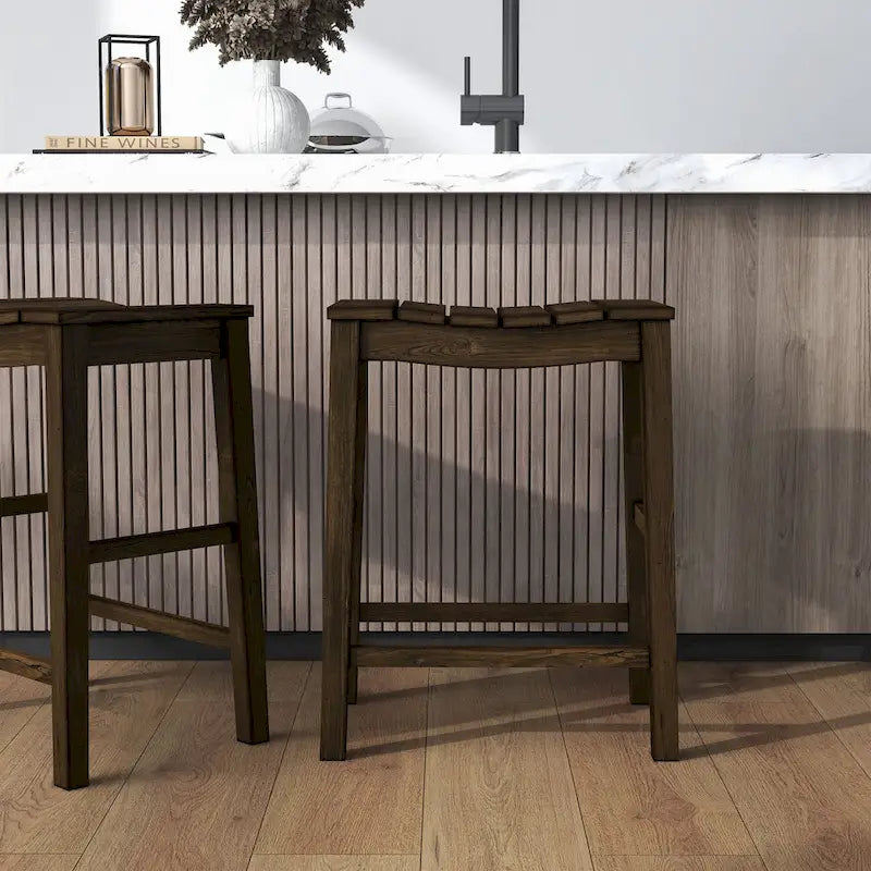 Tarala Farmhouse Wood 5-Piece Counter Height Table and Stool Set by Furniture of America