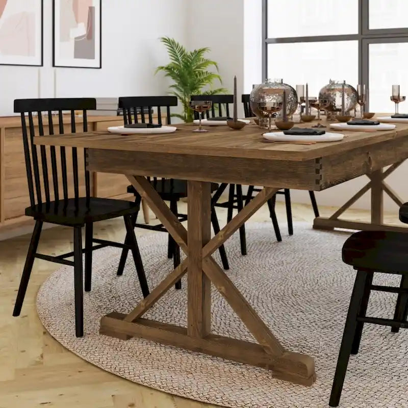 9' x 40 Rectangular Antique Rustic Solid Pine Folding Dining Table