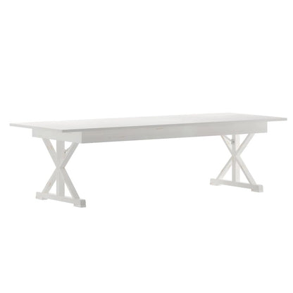 9' x 40 Rectangular Antique Rustic Solid Pine Folding Dining Table