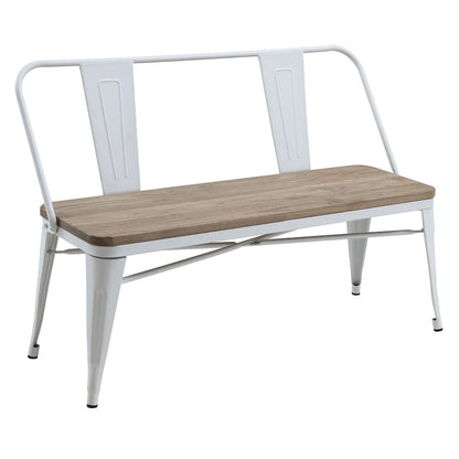 Furniture of America Rish Industrial Metal 47-inch Backed Dining Bench