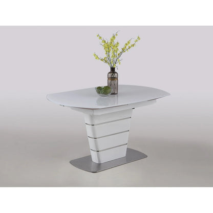 Somette Charlie White Starphire Glass 5-Piece Dining Set