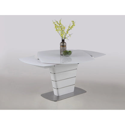 Somette Charlie White Starphire Glass 5-Piece Dining Set