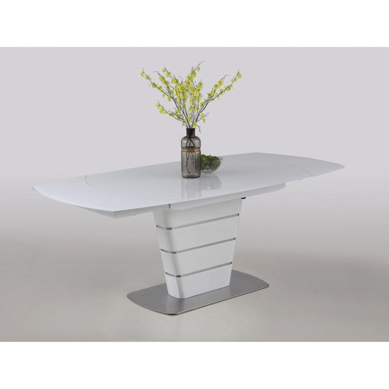 Somette Charlie White Starphire Glass 5-Piece Dining Set