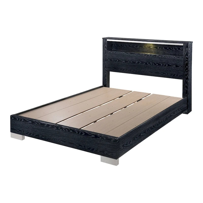 Furniture of America Champs Contemporary Solid Wood 2-Piece Storage Panel Bed and Tall Dresser Set