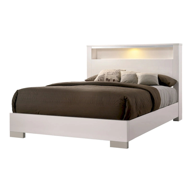 Furniture of America Champs Contemporary Solid Wood 2-Piece Storage Panel Bed and Tall Dresser Set