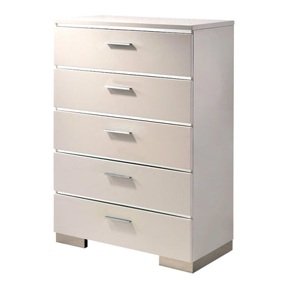 Furniture of America Champs Contemporary Solid Wood 2-Piece Storage Panel Bed and Tall Dresser Set