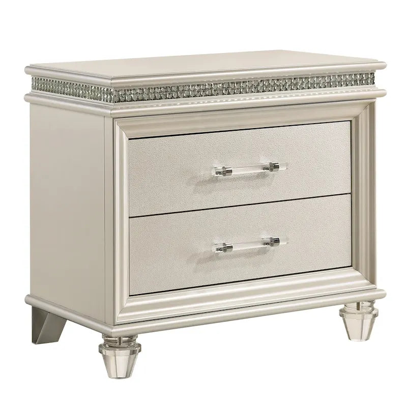 Xian Transitional White 2-piece Nightstand and Dresser Set by Furniture of America